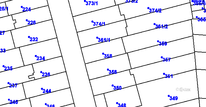 Parcela st. 358 v KÚ Černá Pole, Katastrální mapa