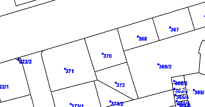 Parcela st. 370 v KÚ Černá Pole, Katastrální mapa