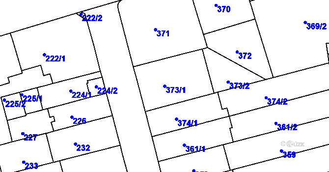 Parcela st. 373/1 v KÚ Černá Pole, Katastrální mapa
