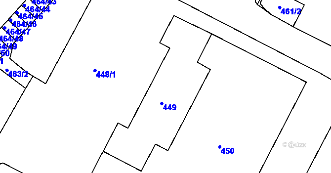 Parcela st. 449 v KÚ Černá Pole, Katastrální mapa