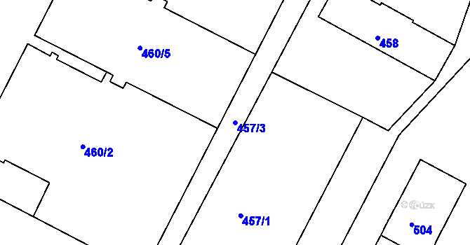 Parcela st. 457/3 v KÚ Černá Pole, Katastrální mapa
