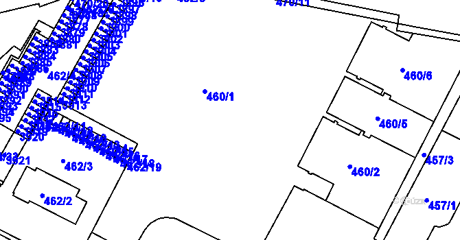 Parcela st. 460/1 v KÚ Černá Pole, Katastrální mapa
