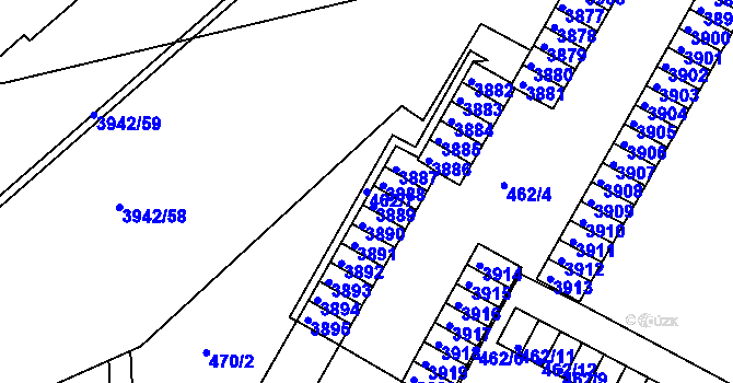 Parcela st. 462/7 v KÚ Černá Pole, Katastrální mapa