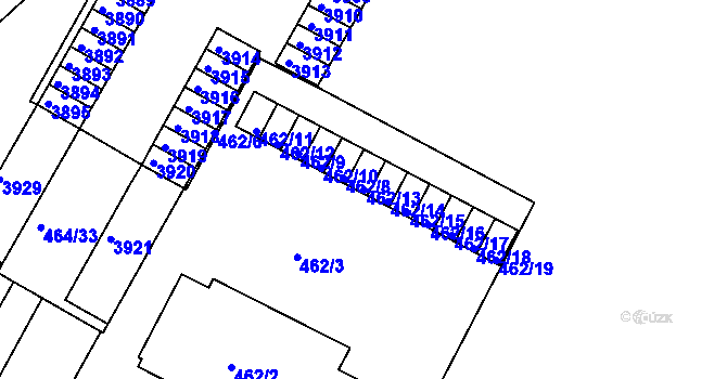 Parcela st. 462/13 v KÚ Černá Pole, Katastrální mapa
