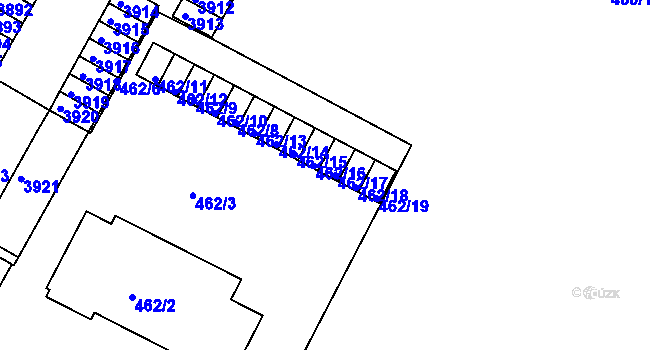 Parcela st. 462/17 v KÚ Černá Pole, Katastrální mapa