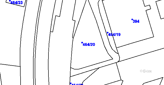 Parcela st. 464/20 v KÚ Černá Pole, Katastrální mapa