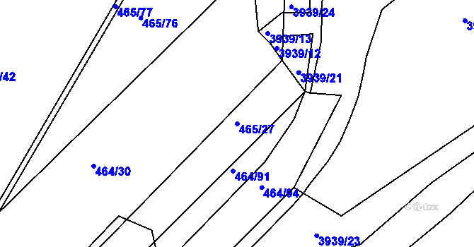 Parcela st. 465/27 v KÚ Černá Pole, Katastrální mapa