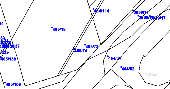 Parcela st. 465/73 v KÚ Černá Pole, Katastrální mapa