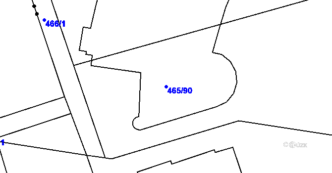 Parcela st. 465/90 v KÚ Černá Pole, Katastrální mapa