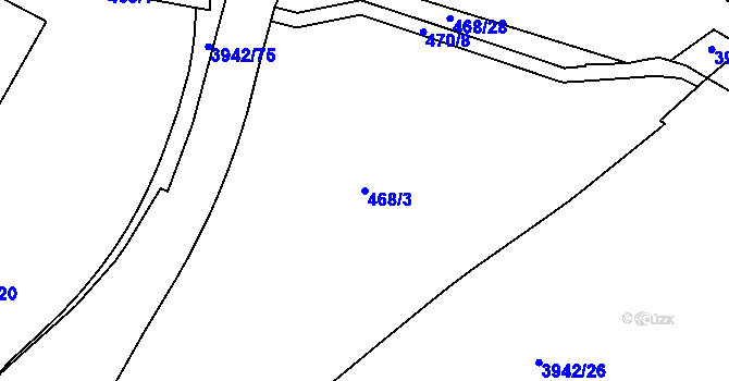 Parcela st. 468/3 v KÚ Černá Pole, Katastrální mapa