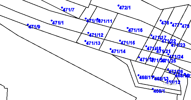 Parcela st. 468/16 v KÚ Černá Pole, Katastrální mapa