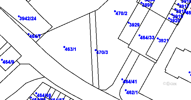 Parcela st. 470/3 v KÚ Černá Pole, Katastrální mapa