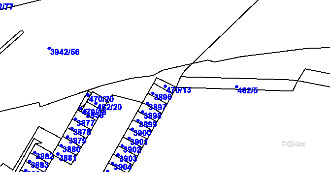 Parcela st. 470/13 v KÚ Černá Pole, Katastrální mapa