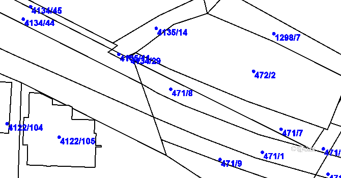 Parcela st. 471/8 v KÚ Černá Pole, Katastrální mapa