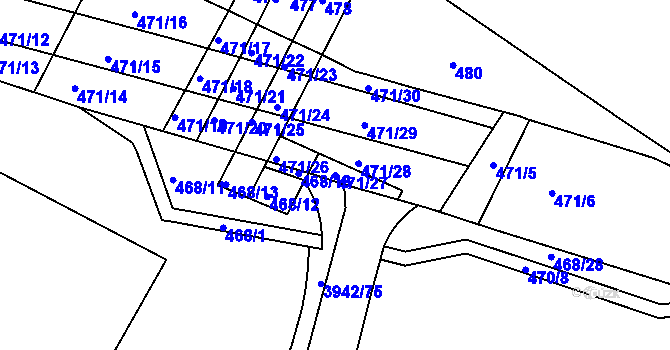 Parcela st. 471/27 v KÚ Černá Pole, Katastrální mapa