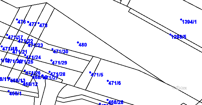 Parcela st. 483 v KÚ Černá Pole, Katastrální mapa