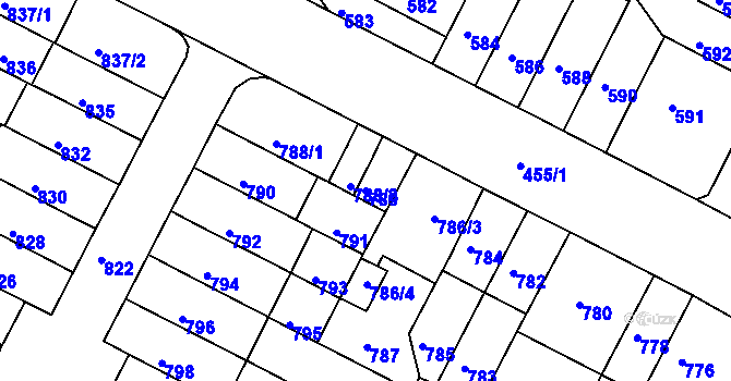Parcela st. 789 v KÚ Černá Pole, Katastrální mapa