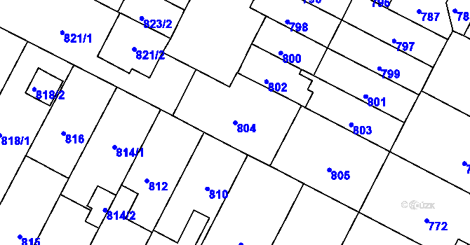 Parcela st. 804 v KÚ Černá Pole, Katastrální mapa