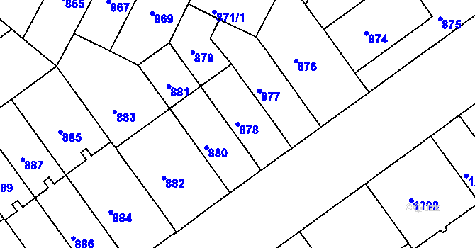 Parcela st. 878 v KÚ Černá Pole, Katastrální mapa
