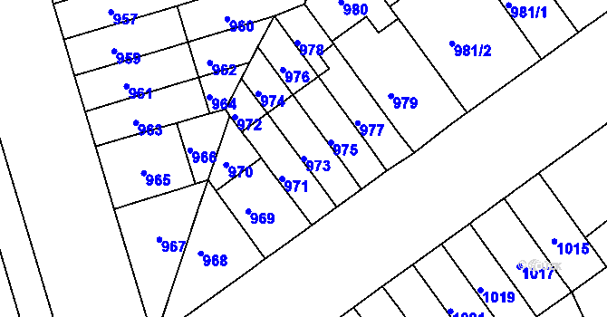 Parcela st. 973 v KÚ Černá Pole, Katastrální mapa