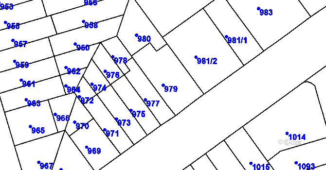 Parcela st. 979 v KÚ Černá Pole, Katastrální mapa