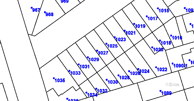 Parcela st. 1027 v KÚ Černá Pole, Katastrální mapa