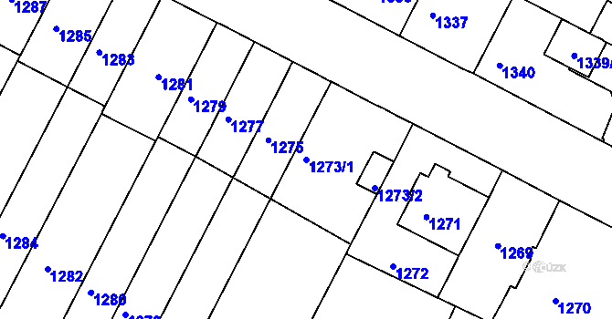 Parcela st. 1273/1 v KÚ Černá Pole, Katastrální mapa
