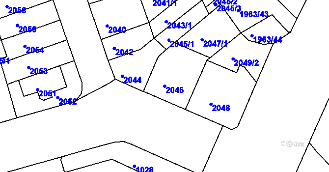 Parcela st. 2046 v KÚ Černá Pole, Katastrální mapa