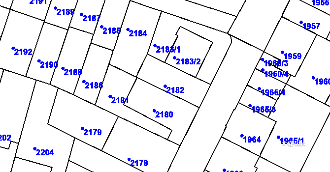 Parcela st. 2182 v KÚ Černá Pole, Katastrální mapa