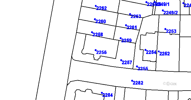 Parcela st. 2256 v KÚ Černá Pole, Katastrální mapa