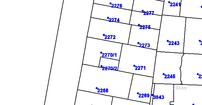 Parcela st. 2270/1 v KÚ Černá Pole, Katastrální mapa