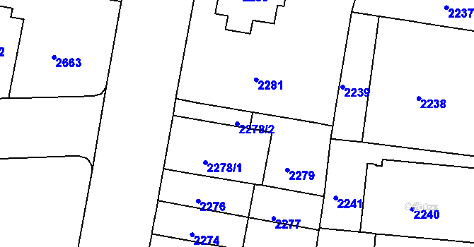 Parcela st. 2278/2 v KÚ Černá Pole, Katastrální mapa