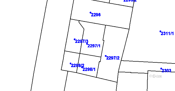 Parcela st. 2297/1 v KÚ Černá Pole, Katastrální mapa
