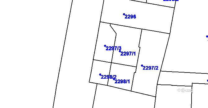 Parcela st. 2297/3 v KÚ Černá Pole, Katastrální mapa