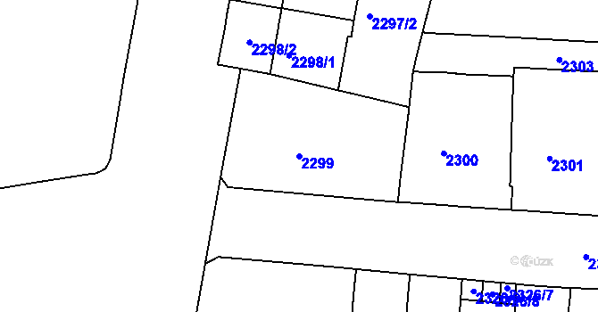 Parcela st. 2299 v KÚ Černá Pole, Katastrální mapa