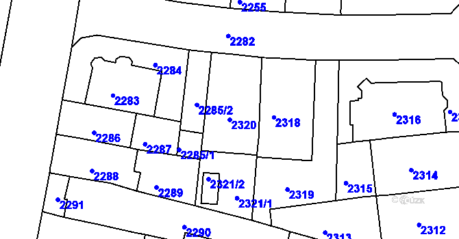 Parcela st. 2320 v KÚ Černá Pole, Katastrální mapa