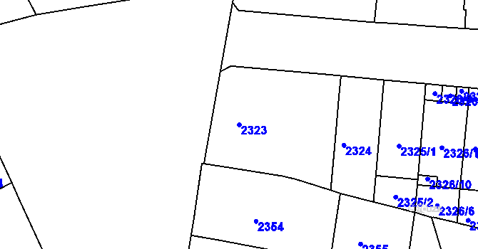 Parcela st. 2323 v KÚ Černá Pole, Katastrální mapa