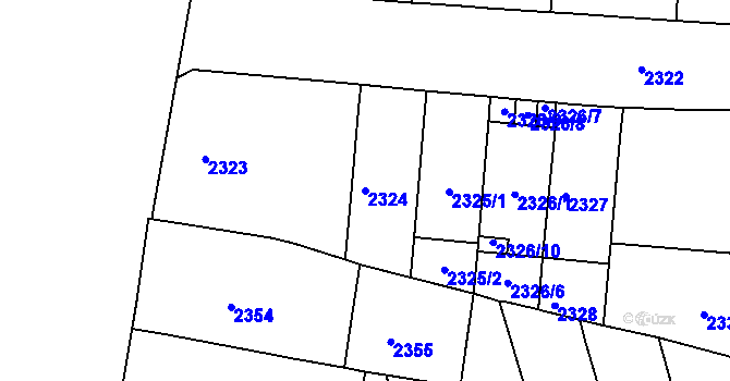 Parcela st. 2324 v KÚ Černá Pole, Katastrální mapa