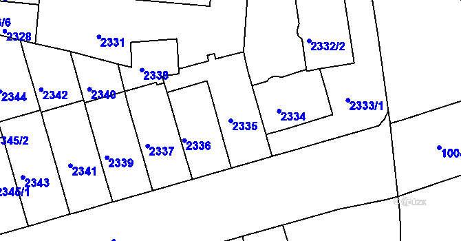 Parcela st. 2335 v KÚ Černá Pole, Katastrální mapa