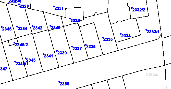 Parcela st. 2336 v KÚ Černá Pole, Katastrální mapa