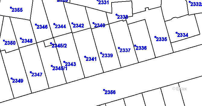 Parcela st. 2339 v KÚ Černá Pole, Katastrální mapa