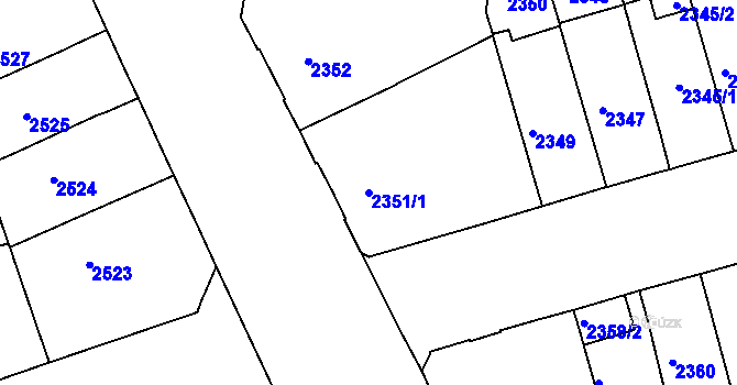 Parcela st. 2351/1 v KÚ Černá Pole, Katastrální mapa