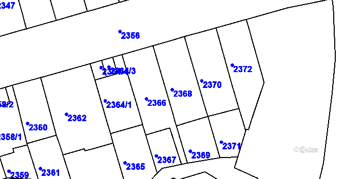 Parcela st. 2368 v KÚ Černá Pole, Katastrální mapa