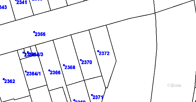 Parcela st. 2372 v KÚ Černá Pole, Katastrální mapa