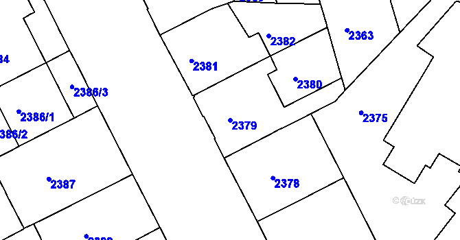 Parcela st. 2379 v KÚ Černá Pole, Katastrální mapa