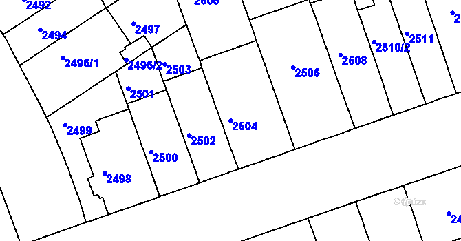Parcela st. 2504 v KÚ Černá Pole, Katastrální mapa