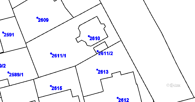 Parcela st. 2611/2 v KÚ Černá Pole, Katastrální mapa