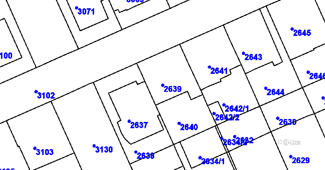 Parcela st. 2639 v KÚ Černá Pole, Katastrální mapa