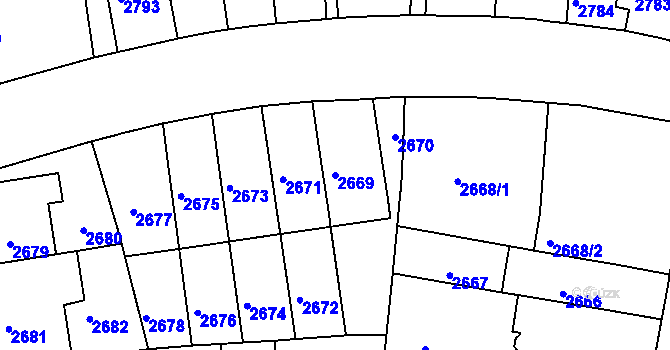 Parcela st. 2669 v KÚ Černá Pole, Katastrální mapa