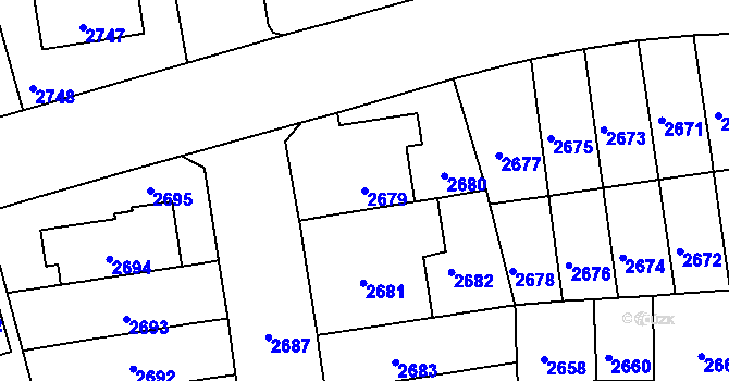 Parcela st. 2679 v KÚ Černá Pole, Katastrální mapa